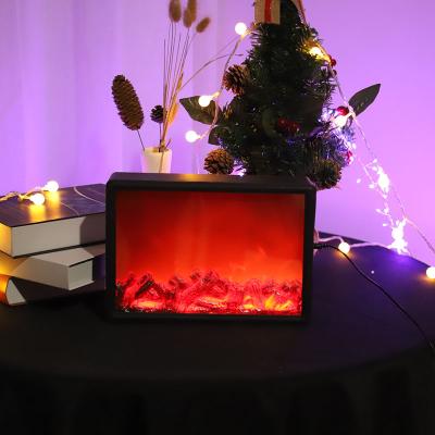 China Christmas Decoration Super Electric Indoor March Fireplace Insert LED Glow Logs And Ember Pulsating Technology Led Wall Sign for sale