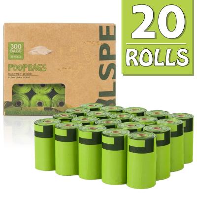 China Sustainable 300 Bags 20 Rolls Dog Poop Poo Bags Biodegradable for sale