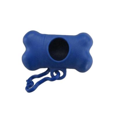 China Viable Custom Blue Color Dog Poop Bag Holder Bone Shape Poop Bag Dispenser for sale