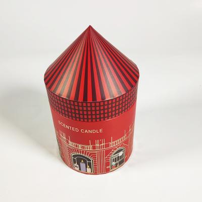 China Handmade Popular Custom Size Round Paper Gift Box Candle Packaging Box for sale