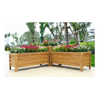 China Minimalist Outdoor Street Green Space Metal Slot Type Large Aluminum Planter Boxes Flower Pot for sale