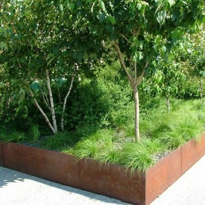 China Minimalist rust metal corten steel garden edging for landscape for sale