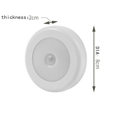 China Modern White Round Motion Sensor Night Light Battery Motion Sensor Led Lights for sale