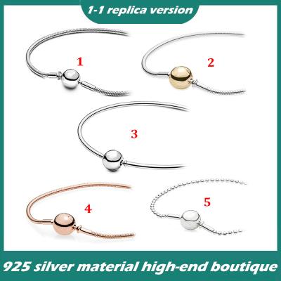 China Vintage S925 Sterling Silver E Series Small Pendant Beaded Accessory Type Silicone Safety Chain Pendant Bracelet for sale