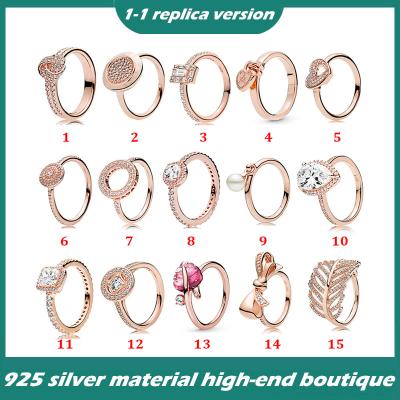 China 925 Sterling Silver Vintage Gold Pearl Couple Ring Cubic Zirconia Silver Pink Ring for sale