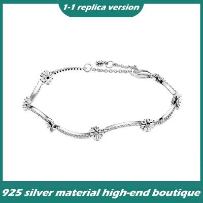 China Vintage 925 Sterling Silver Daisy Bracelet Suitable For Bracelet Original Fashion Wild Bracelet For Girlfriend for sale