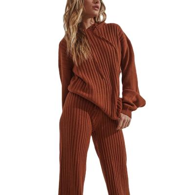 China 2021 Breathable Hot Selling Two Piece Set Pants Casual Long Sleeve Hoodie Sweat Suits For Women for sale