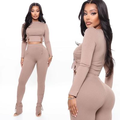 China 2021 Hot Sale Two Piece Set Breathable Pants Casual Slim Sweat Suits For Women for sale