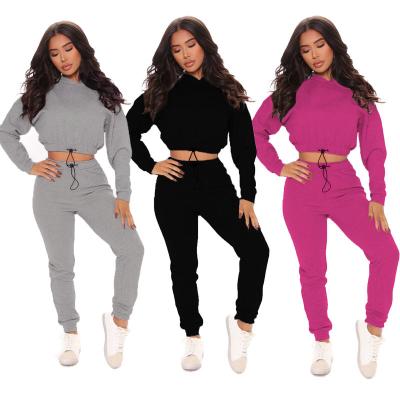 China 2021 Hot Selling Two Piece Set Breathable Pants Top Casual Sweater Hoodies Suits For Women for sale