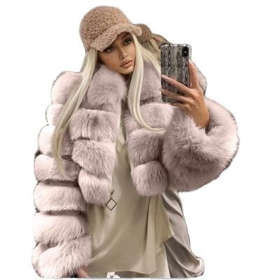 China Celebrity Style Imitation Fur Women's Cheap Winter Fox Fur Patchwork Imitation Coat for sale