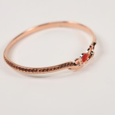 China New Designs Rose Gold 925 Sterling Silver Dragon Shaped Bracelet Luxury Custom Made Jewelry Fashion Women Bangle High Quality for sale