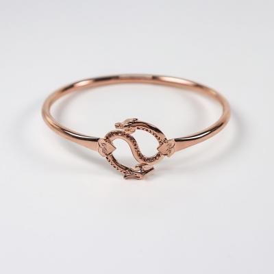 Chine Customized FASHIONABLE Rose Gold Plated Sterling 925 Silver Women Brand Bracelet Charms Dragon Shaped Jewelry Bangle Bracelet à vendre