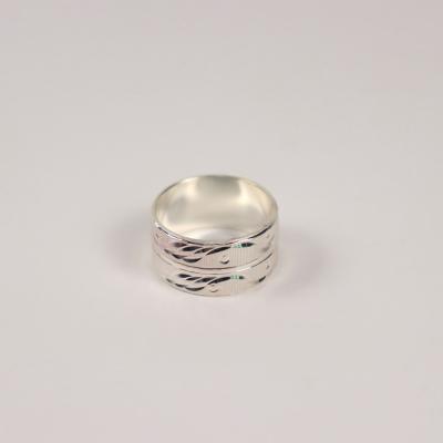 Cina Wholesale New Trendy Design Hip Hop Fashion Jewelry 999 Sterling Silver Ring For Men in vendita