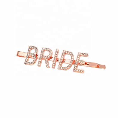 中国 Fashion Bling Wedding Hair Clips Rhinestones Crystal Bridal Styling Barrette Letter Paved Bridal Hair Pin 販売のため