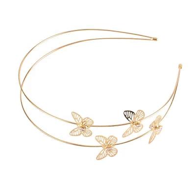 China Fashion Wholesale Butterfly Bopper Metal Headband Hair Accessories Women Headband Girls for sale