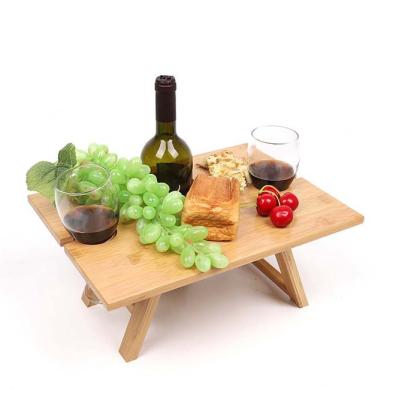 China Bamboo Folding Mini Rack Picnic Dining Traditional Wholesale Portable Outdoor Table Beer Table Champagne Wine Table Bamboo Picnic for sale