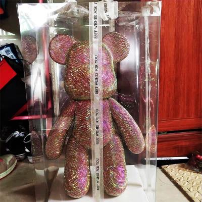 China Hot Sale Customized Large Rectangle Plastic PVC PEE Customized Mother's Day Teddy Bear Packaging Gift Box for sale