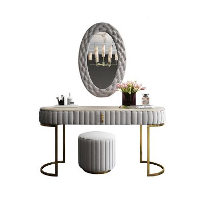 China Customizable Italian Design Furniture Black Marble Mirrored Dressing Table for sale