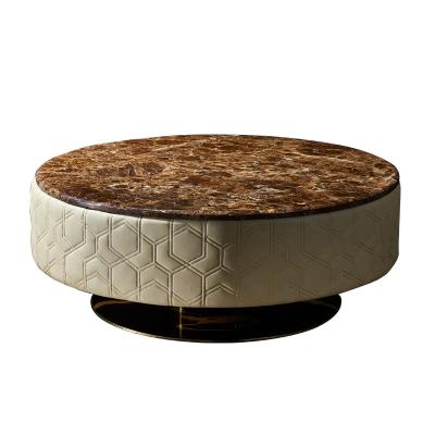 China Luxury And Antique Marble Top Living Room Super Comfortable Round Coffee Table for sale