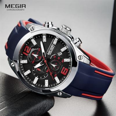 China 2063 top brand quartz luxury mens watches chronograph sports mens Megir watch megir marca de relojes for sale