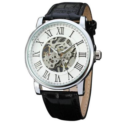 China WINNER Brand Watch Luxury Mechanical Fashion Dial Non-specific Skeleton Leather Strap Roman Numerals Watch for sale