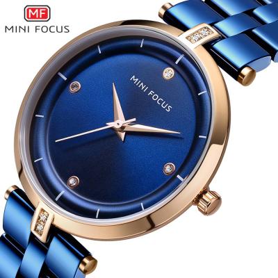 China CHRONOGRAPH MINI FOCUS Watch Women Shape Blue Stainless Steel Ladies Watch Luxury Exquisite Women's Watches for sale