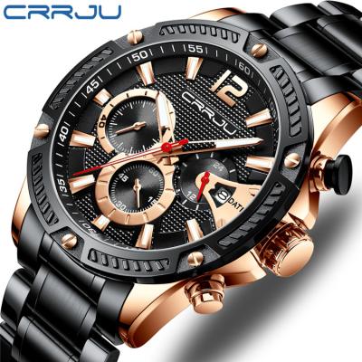 China Men Crrju 2283 2020 Top Brand Fashion Men Watches Luxury Waterproof Quartz Watch Stainless Steel Luminous Chronograph Masc for sale