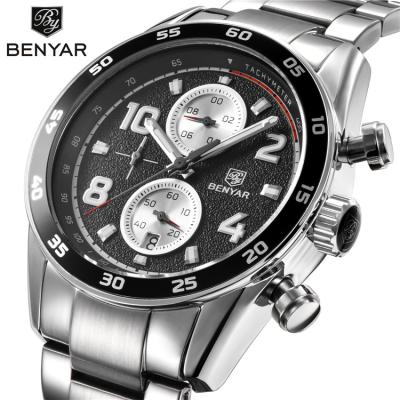 China Water Resistant BENYAR BY BENYAR 5126 New Date Quartz Luxury Top Fashion Men's Watches Brand Business Sport Casual Watch for sale