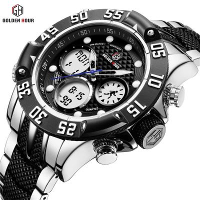 China Luxury Gold Top Brand Water Resistant Time GH119 Men Sport Waterproof Male Clock Relogio Masculin Digital Watch Fashion Quartz Military Watch for sale