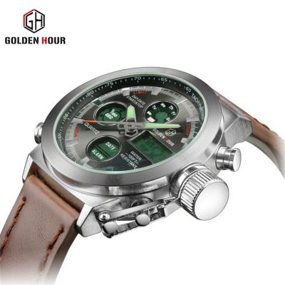 China Religious Gold Luxury Sport Top Brand Water Resistant GH-103 Military Men's Military Watches LED Digital Army Strap Quartz Watch Green Nylon Men for sale