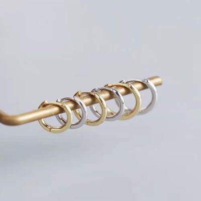 China Surgical Hiphop 316l Stainless Steel Cutout Huggie Circle Earring For Women Mens for sale