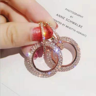 China New Double Hyperbola Fashion Stylish Earring Hoop Circle Lock Earrings For Women 2021 for sale