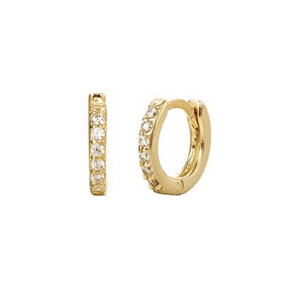 China Hiphop Earring Jewelry Minimalist 18k Gold Plated Silver Zircon 925 Circle Earring For Women B0269 for sale