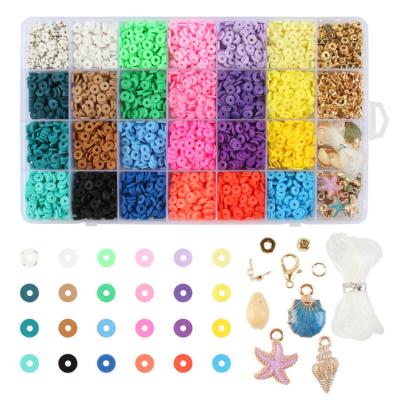 China DIY Jewelry Making DIY Clay Polymer Beads Clay Heishi Bead Handmade Bead Jewelry Making Bracelet Key Chain Kits 28 Grids for sale