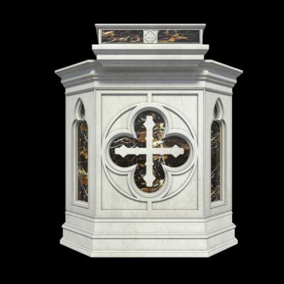 China Wall Factory Direct Custom Processing Church Altar Marble Ambo Natural Marble Religious Lectern for sale