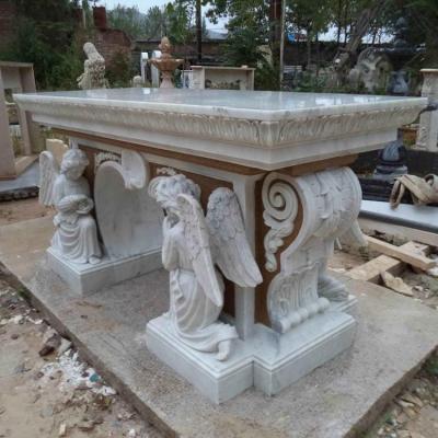 China Wall Hand Carved Gothic Religious Marble Pedestal for sale