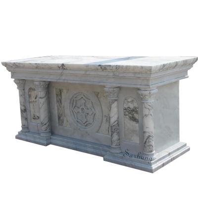 China Western Catholic Religious Church Altar White Marble Altar for sale