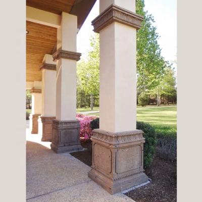 China Solid decorative square column base and column crown molding for sale