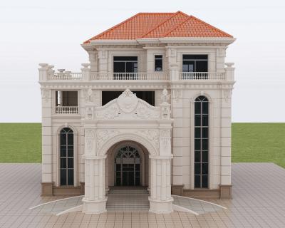 China Modern architecture building stone facade villa exterior wall cladding 3d design service price for sale