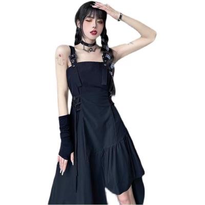 China Minimalist casual dress 2022 summer new small dress anti-static black sleeveless sling casual dress for sale