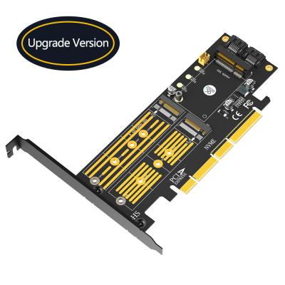 China 3 In 1 Msata And M.2 NGFF NVME SATA SSD To PCI-E 4X And SATA3 Adapter for sale