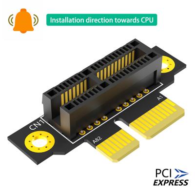 China Reverse 90 Degree PCI-E 3.0 1X Slot To PCIe X1 Adapter Riser Card For 1U Server Case for sale