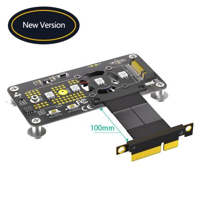 Chine PCI Express PCI-E 3.0 4X à NGFF M.2 2280 M2 NVME SSD Convertisseur Adaptateur de carte de refroidissement Ventilateur + câble d'extension à grande vitesse 100MM à vendre