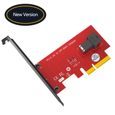 China 36-Pin PCl-E 4.0 X4 Adapterkarte SFF-8643 Mini SAS HD für U.2 SFF-8639 NVMe SSD zu verkaufen