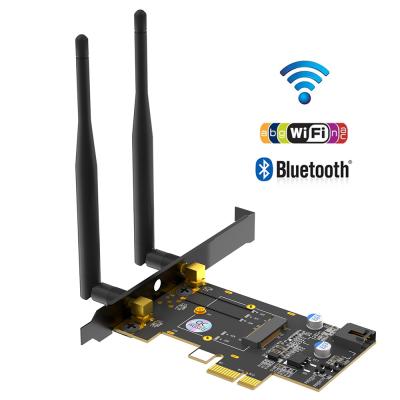 中国 NGFF M.2キー A から PCl-e X1 WiFi と Bluetooth カード の アダプター Bluetooth インターフェース と 双アンテナ を 接続 する 販売のため