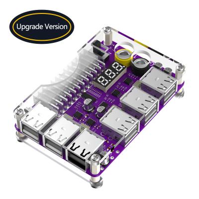 China ATX 24-Pin-Stromversorgung Breakout-Board mit Acrylgehäuse-Kit 3 Ziffern LED-Display 12-Port-USB 2.0 & QC 2.0/ 3.0 & 12V Ausgang zu verkaufen