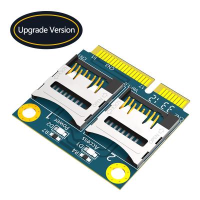 中国 デュアル TF マイクロ SD カード ミニ PCI-E エクスプレス 半括弧メモリー カードリーダー アダプター 販売のため