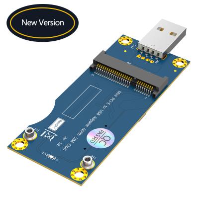 China Mini PCI-E PCIe 52Pin to USB 2.0 Wireless Module Adapter Riser Card with SIM Slot VER 5.0 For 3G 4G WWAN LTE GSM Modem Te koop