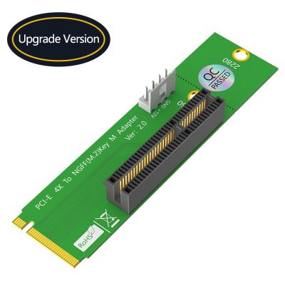 China PCI Express PCI-E 4X para NGFF M.2 PCIe Riser Card X4 para M2 Key M Adaptador Indicador para Crypto à venda