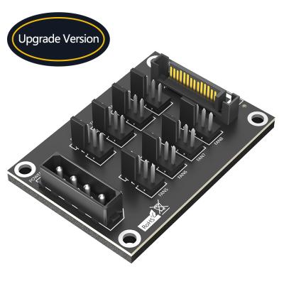 China 4-Pin oder SATA 15-Pin bis 8x 4-Pin Fan Splitter Hub für Sata 3.0 und Molex 4-Pin-Schnittstelle zu verkaufen